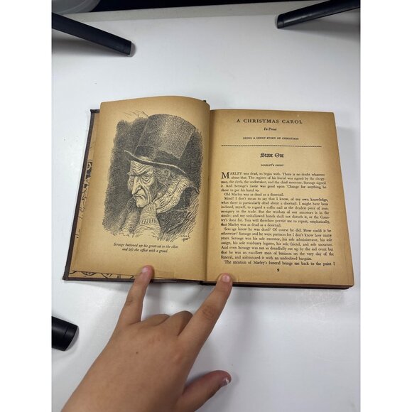 Vintage Charles Dickens Christmas Stories Book 1939 Edition Hardcover - Picture 4 of 4